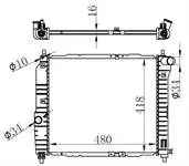 BCH009016 interior engine water radiator for KALOS 1.2I/1.4I 02 - AVEO 1.2I/1.4I 05 manual (480 × 16)