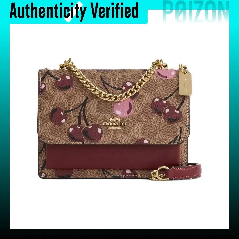 COACH Klare Coated Canvas With Leather Crossbody Bag, Shoulder Bag Small Women's Gold & Umber & Multicolor CY716-IMTAM