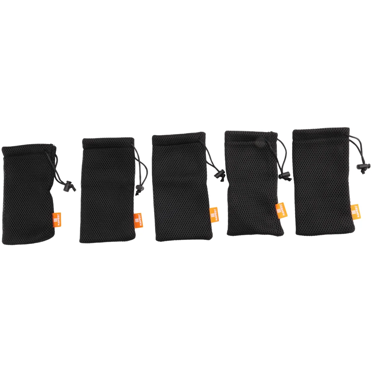 HAWEEL 5-Pack Nylon Mesh Drawstring Storage Pouch Bag - 3.5 x 7.3 Inch Multi Purpose Travel & Outdoor Activity Pouch for M