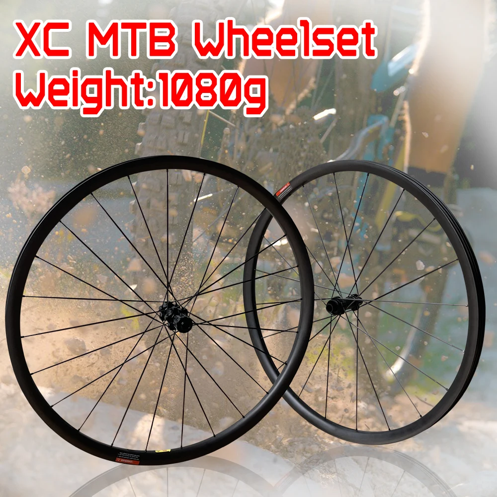 Ultra Light 29er Mountain Bike 30mm Tubeless Carbon 25mm Deep Hookless UD Matte 29 MTB XC Disc Wheels Carbon Spoke Wheel