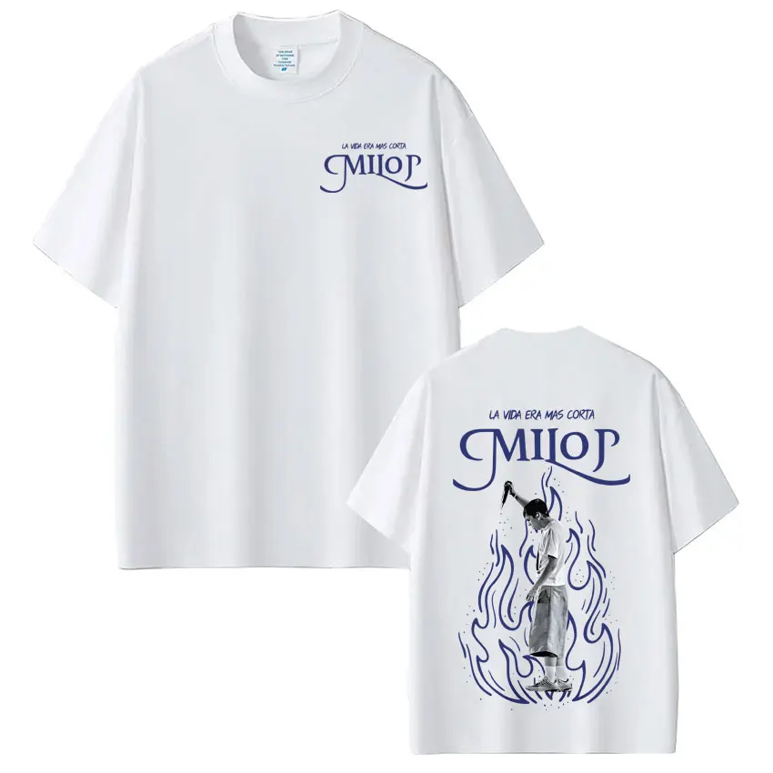 Rapper Milo J La Vida Era Mas Corta Album Tour 2026 Print TShirt Men Women Vintage Casual Loose T-Shirt Cotton Harajuku T-Shirts