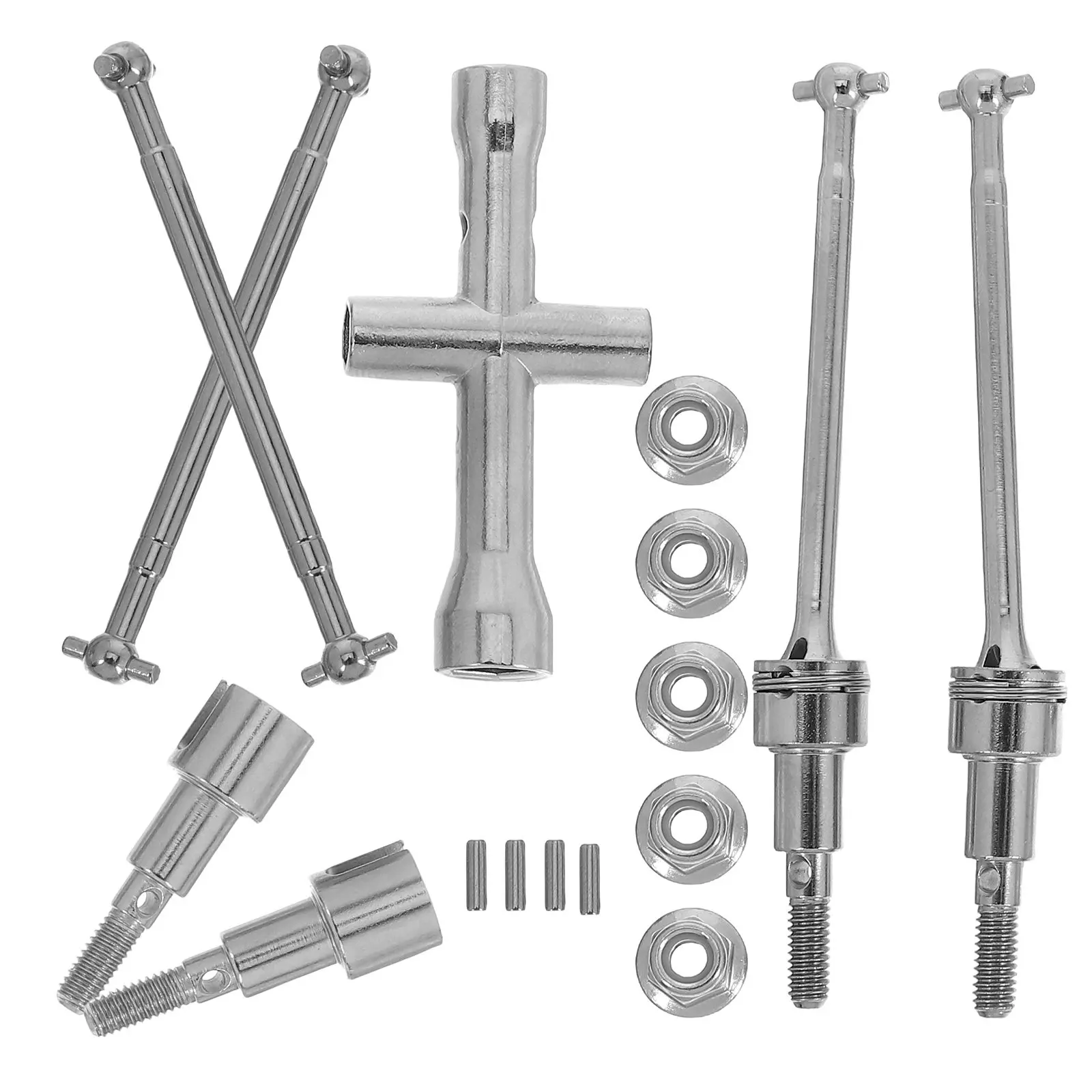 

Передний и задний приводной вал, металлические детали для замены, совместимые с 16101-6312, прочные запчасти для радиоуправляемых машин, комплект колес в сборе