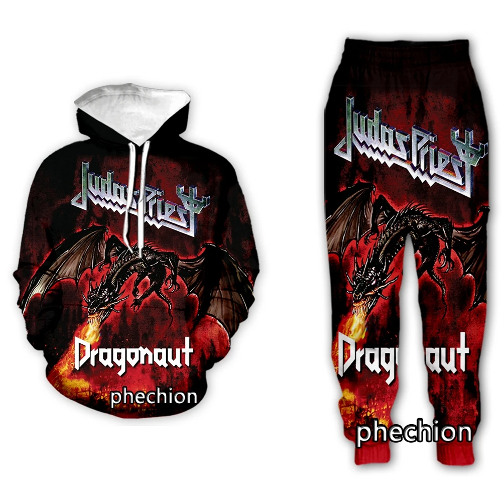 phechion New Men/Women Judas Priest Rock Band 3D Print Clothing Long Sleeve Fashion Sweatshirt Hoodies Sport Casual Pants Z71