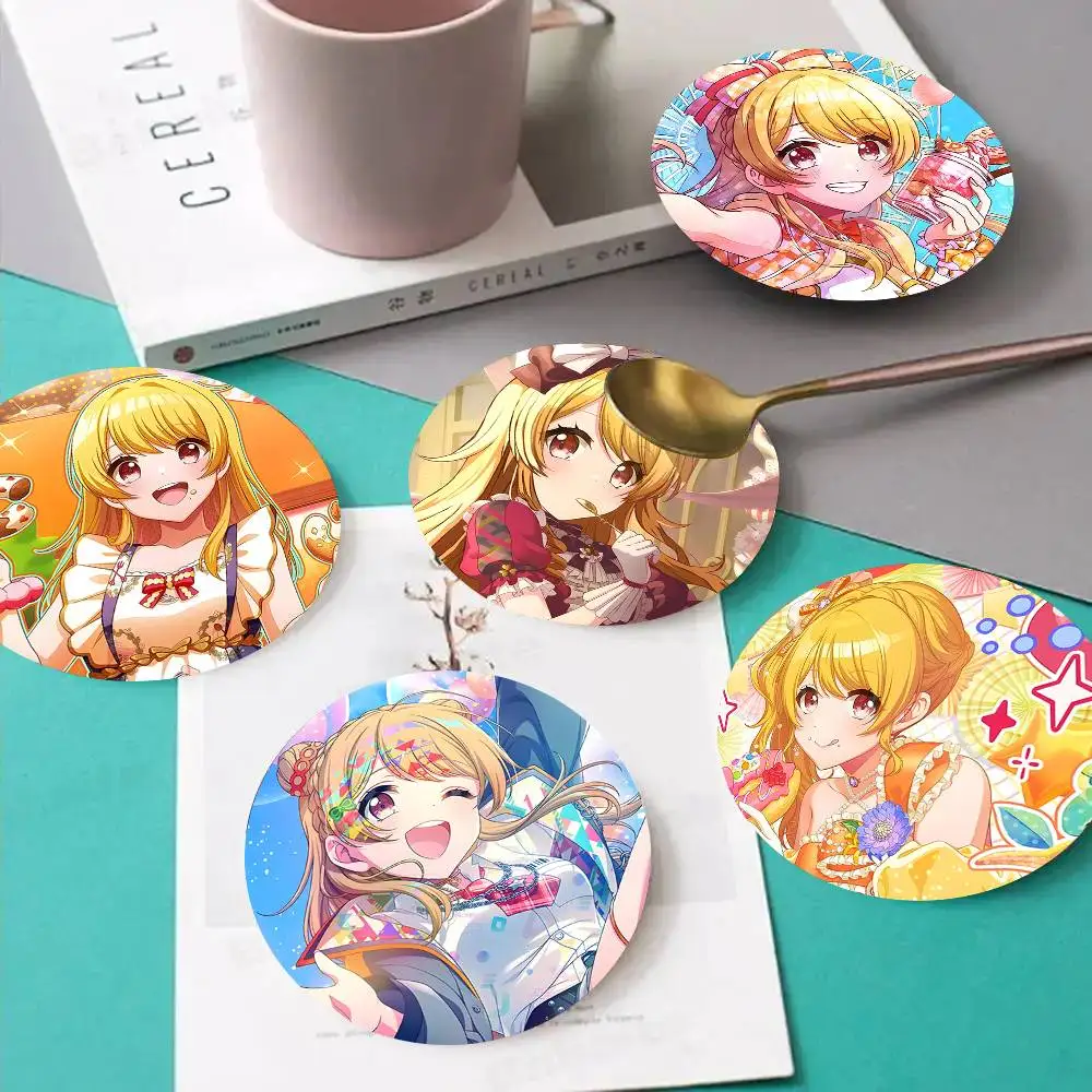 1pc Kawaii D4DJ Aimoto Rinku Wooden Coaster Colour Printing Cup Mat Home Desk Decoration Gifts