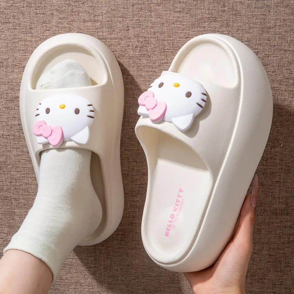Sanrio Anime Women Slippers Hello Kitty Kawaii Summer Shoes Girls Soft Bottom Home Student Cute Slippers Anti-Slip Sandals
