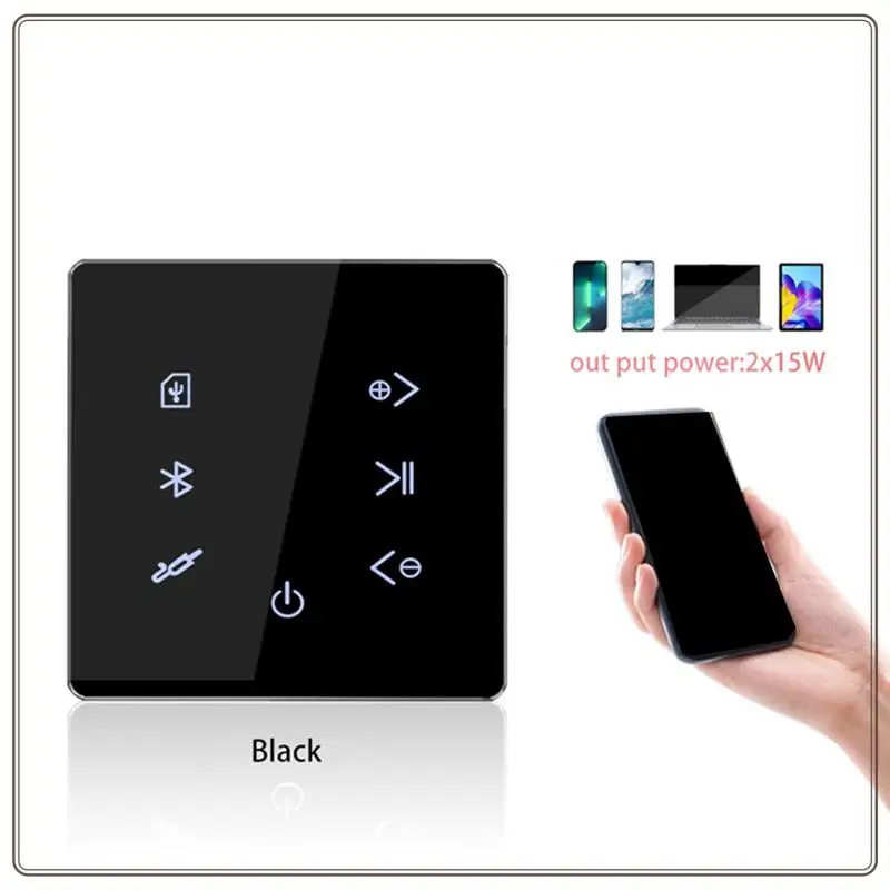 Надежный усилитель Bluetooth на стене USB SD-карта музыкальная панель умный дом фон аудиосистема стерео для ресторана отеля, синий