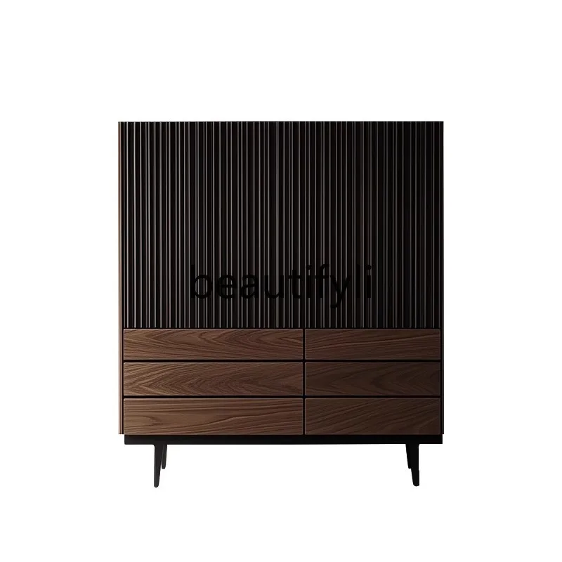 

Nordic Creative Entrance Cabinet Walnut Standing Cabinet Home Living Room Decoration Cabinet Bedroom Locker