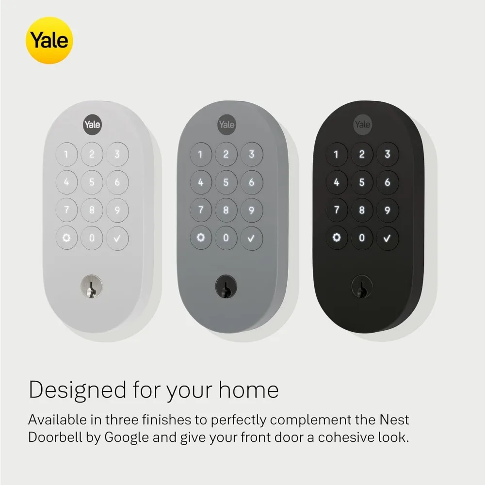 Ash Keyed Deadbolt Smart Lock mit Google Matter, YRD510-MT1-ASH