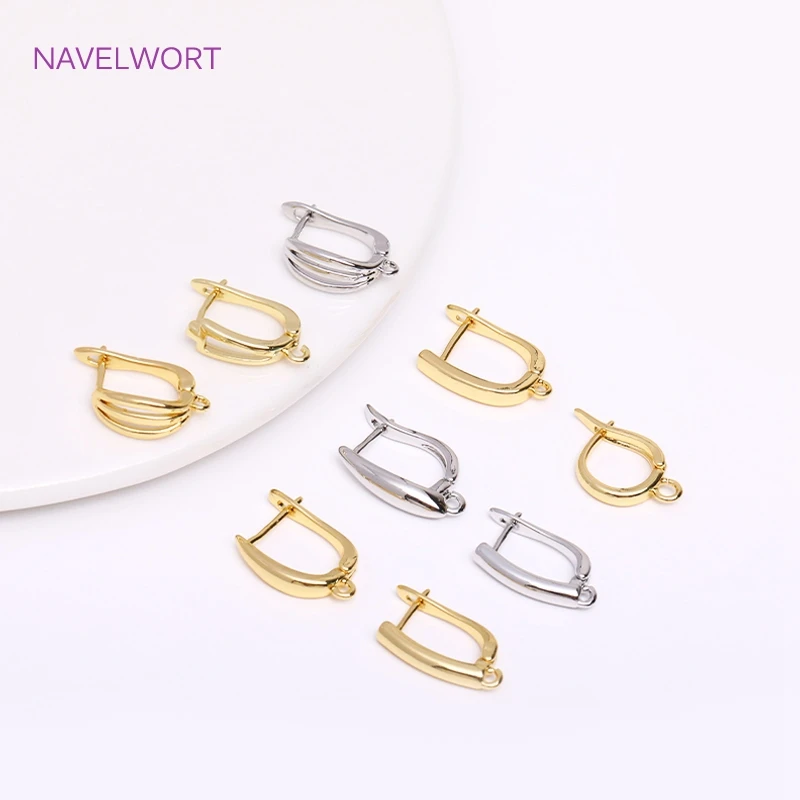 Trend ige Messing Ohrring Haken Zubehör 18 Karat vergoldete Ohrring Verschlüsse Gold Ohrringe Ohr drähte DIY Schmuck Zubehör Großhandel