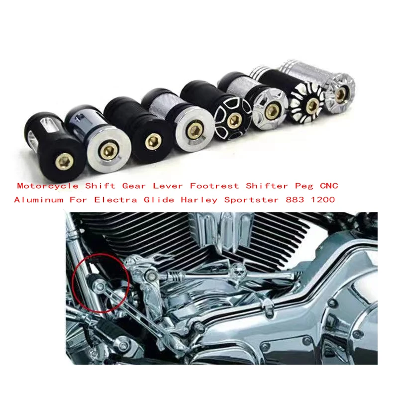Preto/cromado alavanca de mudança de engrenagem da motocicleta apoio para os pés shifter peg cnc alumínio para electra glide harley sportster 883 1200