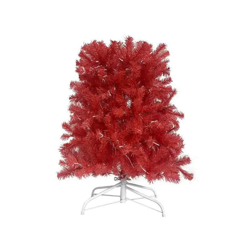 

6FT Hinged Artificial Fir Christmas Tree, Bendable Santa Hat Design, 1250 Lush Branch Tips, 300 LED Lights for Holiday