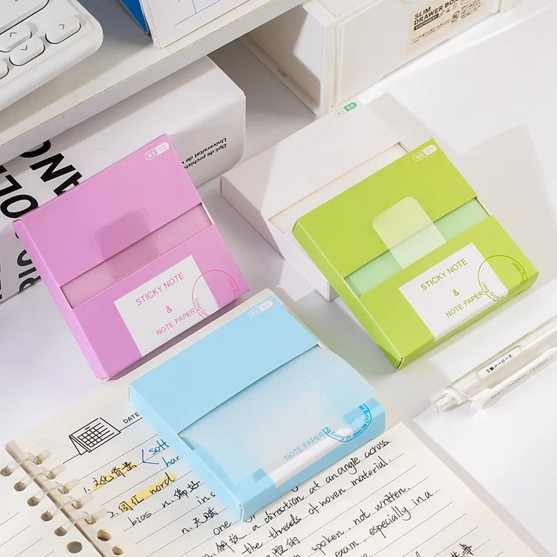 100 feuilles de couleurs nacrées posités bloc-Notes autocollants papier autocollants posté cahier mémo bloc-Notes autocollant de Message extractible