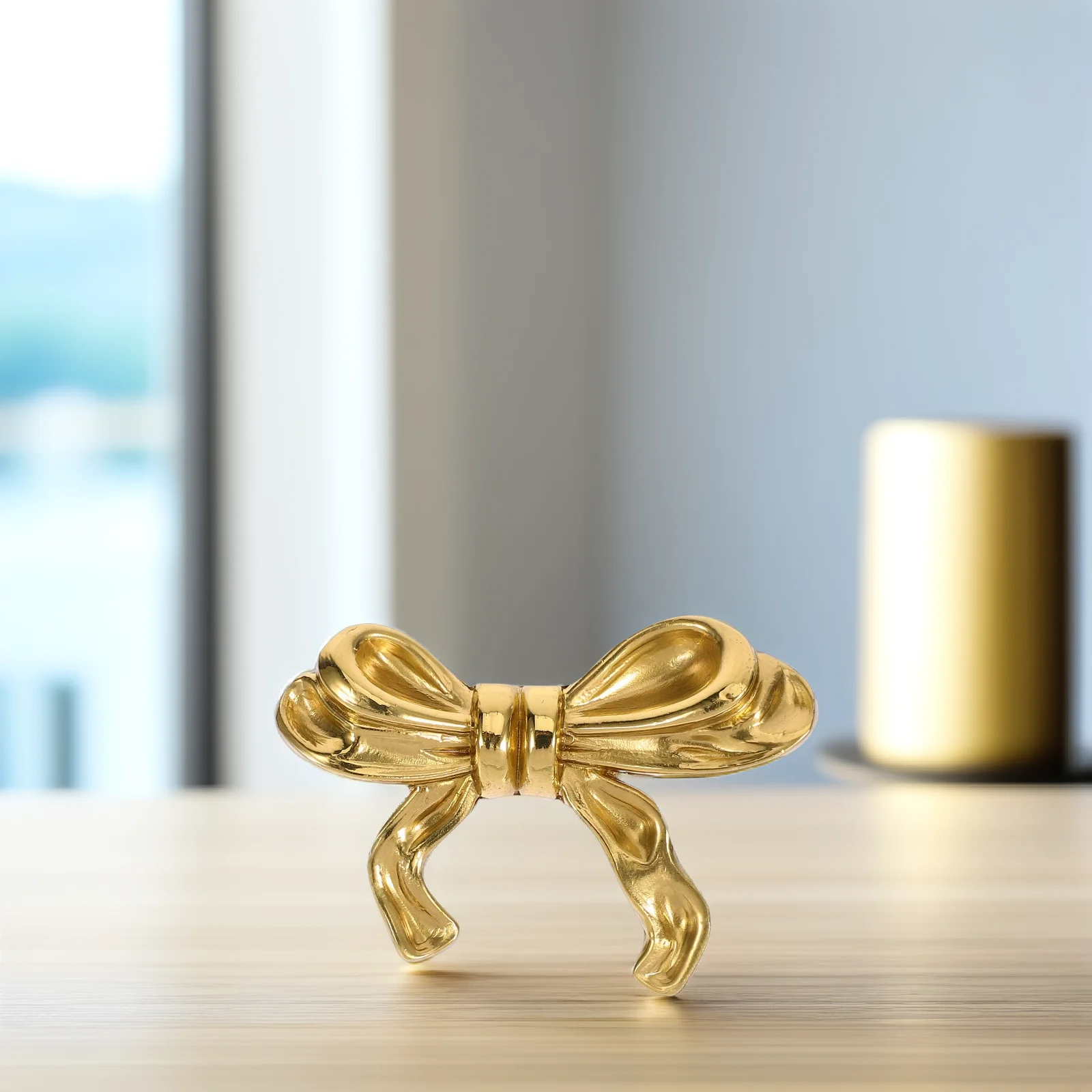 

Brass Handle Pull Dresser Gold Cabinet Knob Drawer Wardrobe Door Knobs for Cabinets Handles Cupboard Bow Metal Decorative