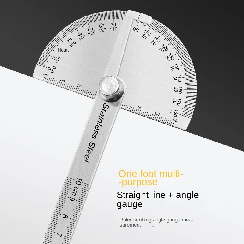 Stainless Steel 180 Degree Protractor Metal Angle Ruler professional Meter Ruler Gauge Finder Goniometer Conveyor Tool