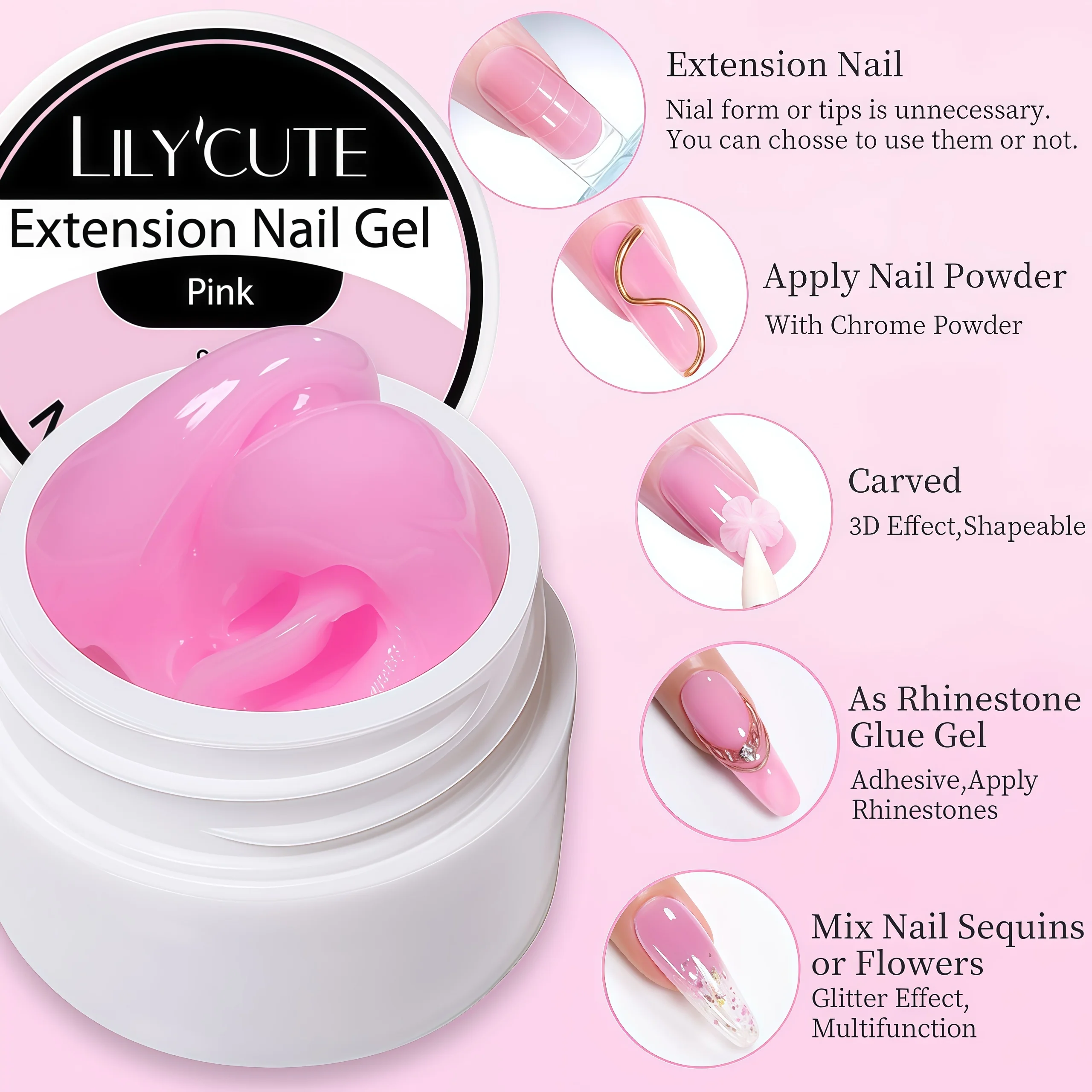 5D Nicht-Klebendes Handmodellier-Gel, 8ml Langanhaltende Überlagerung, Erzeugt 3D-Nagelformen, Salonqualität, Nagelkunst DIY – Detail 12