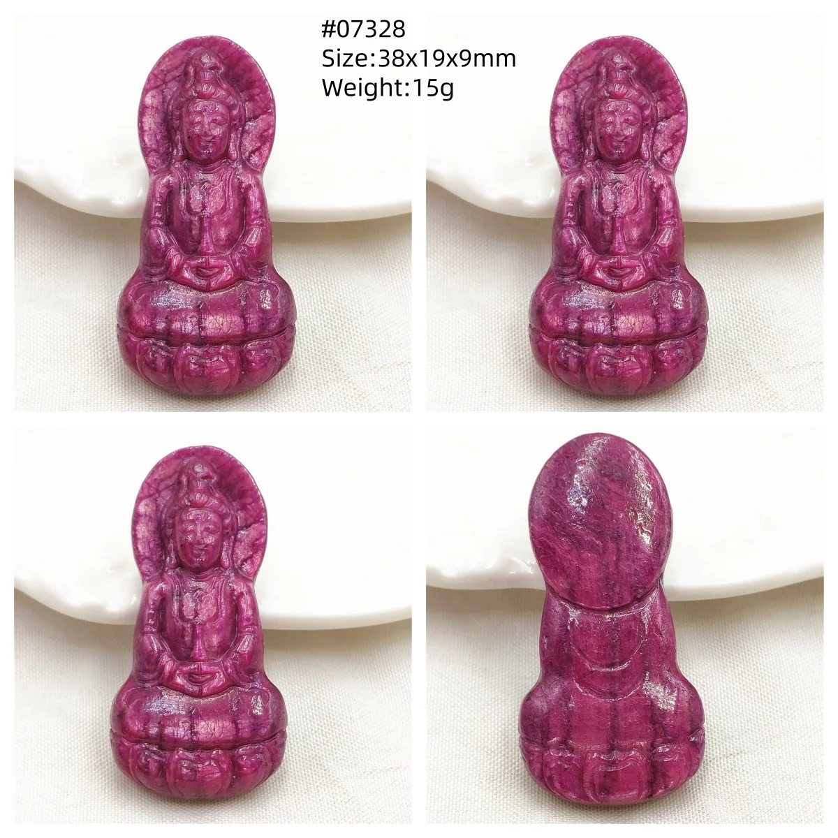 Genuine Natural Red Ruby Pendant Star Light Guanyin Women Men The Buddha Red Ruby Necklace Gemstone Fashion Jewelry AAAAAA view 6