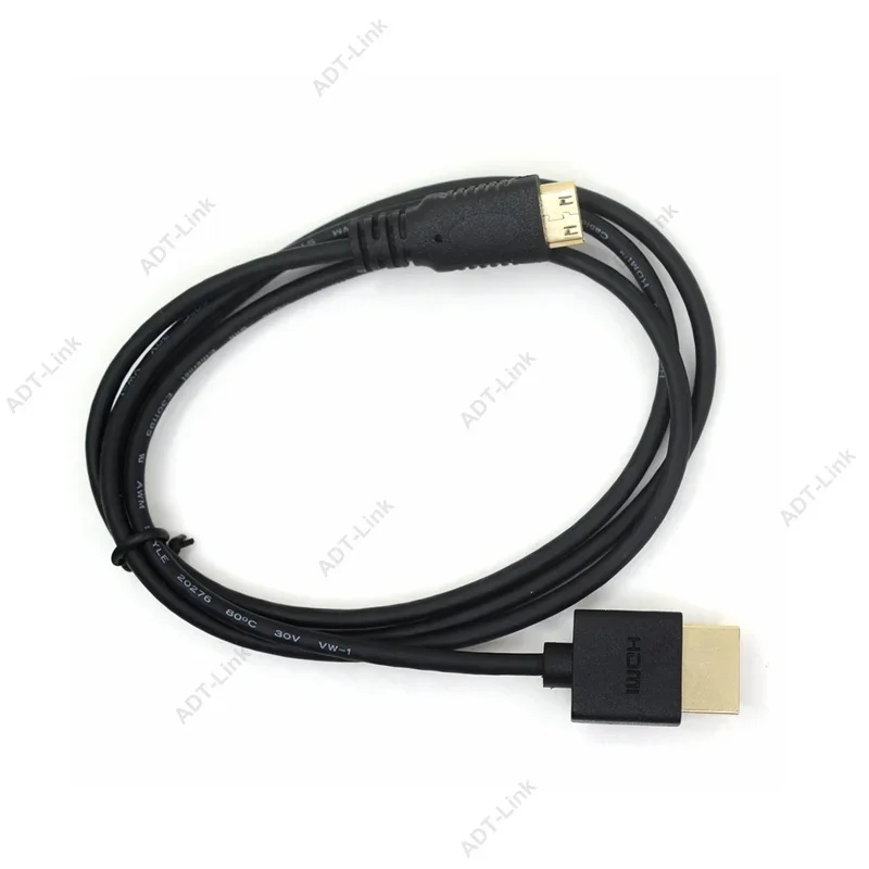 OD3.0mm Super Soft Micro HDMI to HDMI to Mini HDMI Cable Ultra thin 4k@60hz Light-weight Portable short hdmi2.0   30cm 60cm 1m