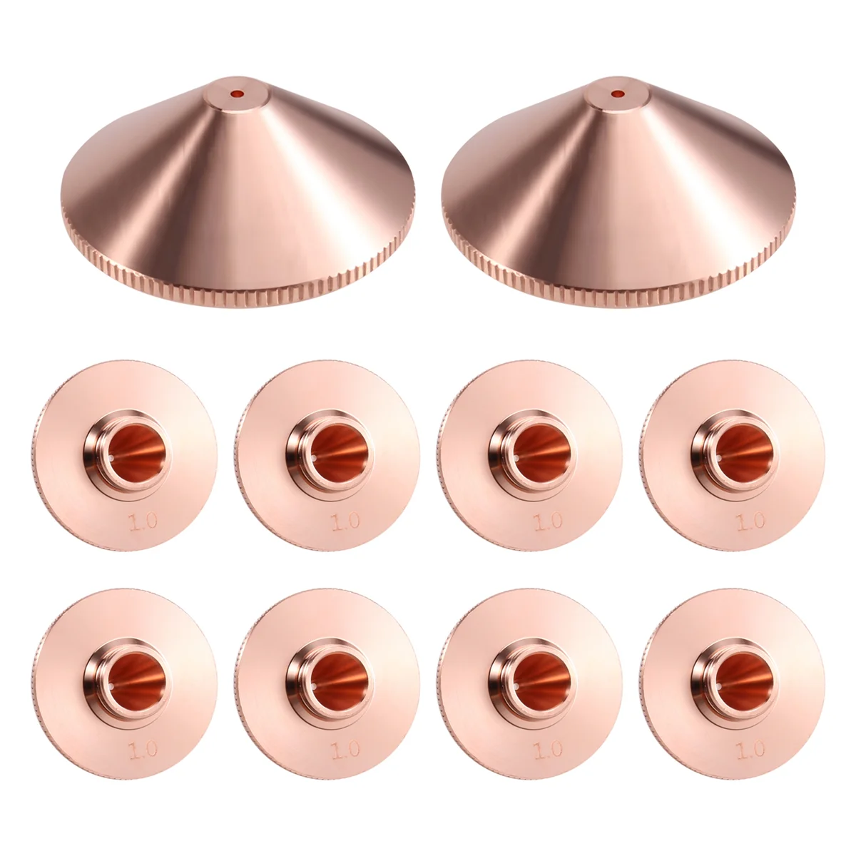 

ABNJ 10PCS Laser Cutting Nozzles D28 1.0 for Raytools Precitec WSX Fiber Cutting Machine Single Layer Chrome Plated Nozzle
