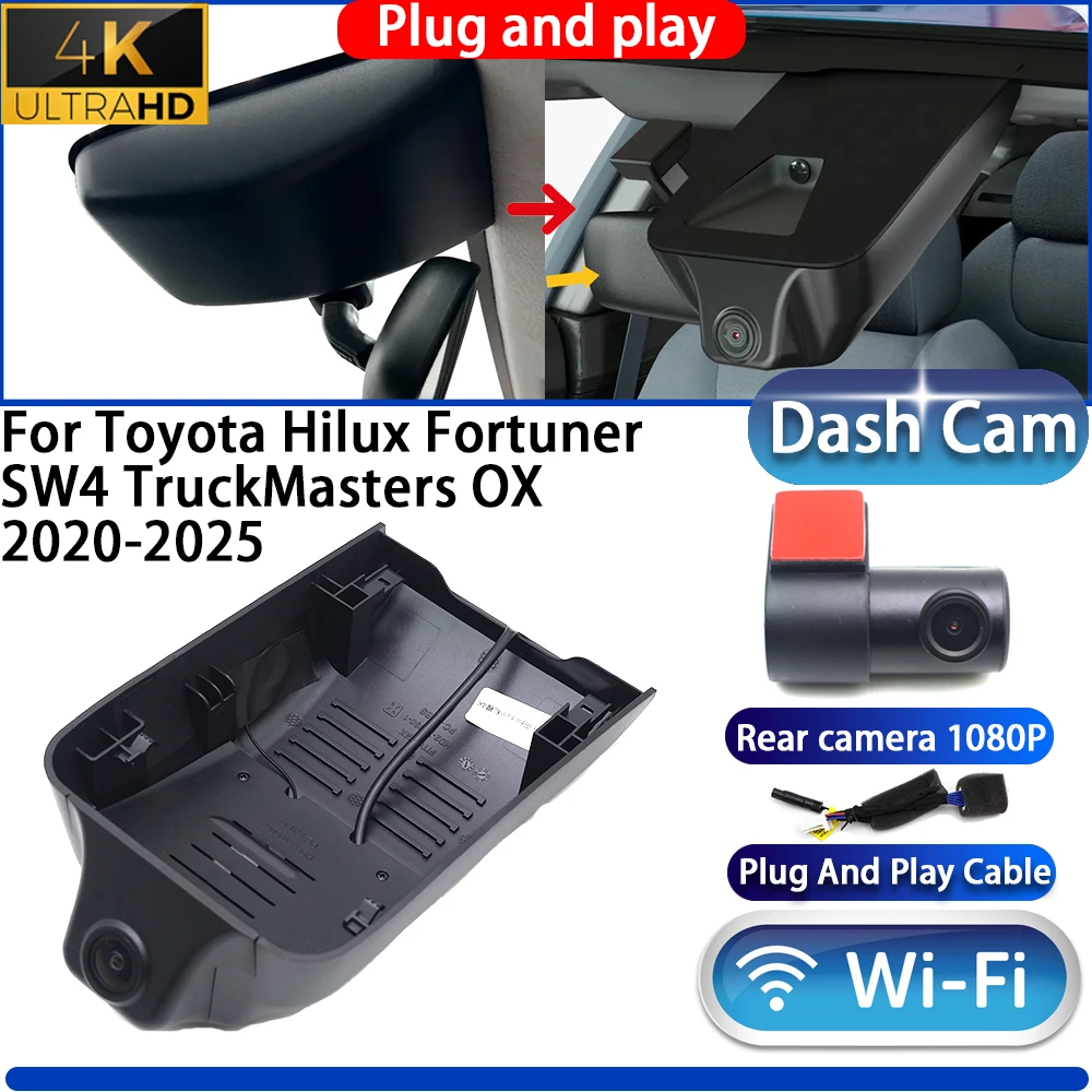 

HighCity For Toyota Hilux Fortuner SW4 TruckMasters OX 2020-2025 Dash Cam Camera DVR Night Vision Plug And Play Video Recorder