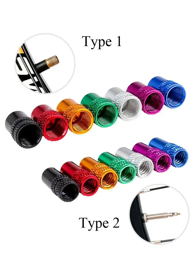 4/10 pcs Bicycle Tire Valve Cap Aluminum Alloy Schrader/Presta Valve Core Lends Mtb Tubeless Valve Cover Mtb Bike Accessories