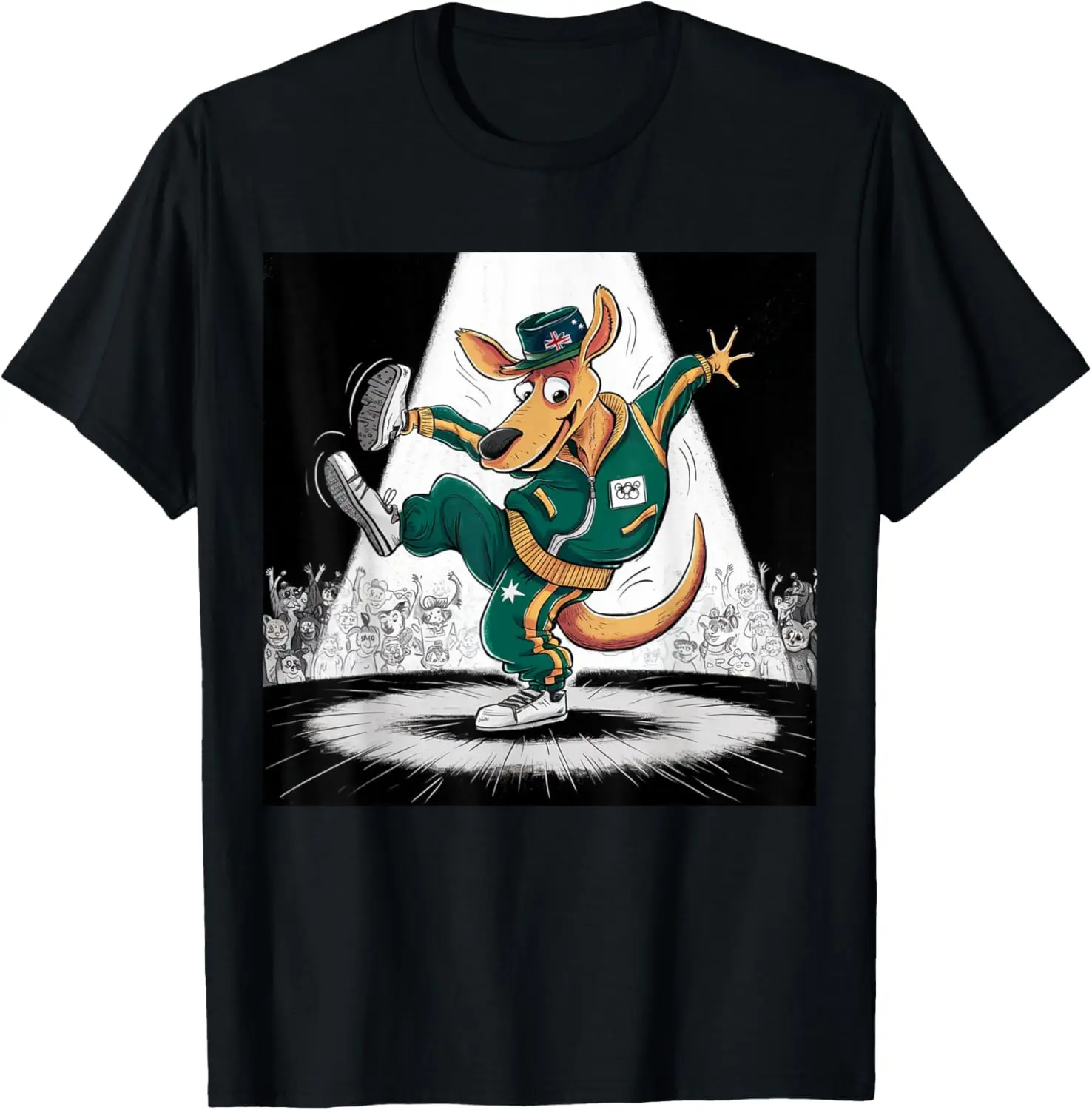 Funny Breakdancing Kangaroo Australian Olympics Mens Womens T-Shirt