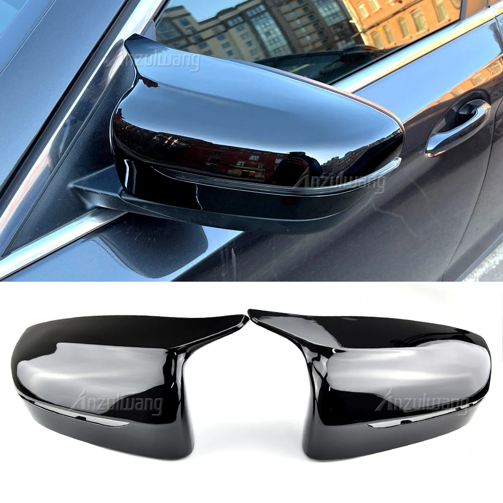 

2Pcs Car Bright Black Side Rear View Mirror Cover Replacement For BMW 4 5 7 Series G30 G31 G38 G22 G11 G12 2016 2017 2018