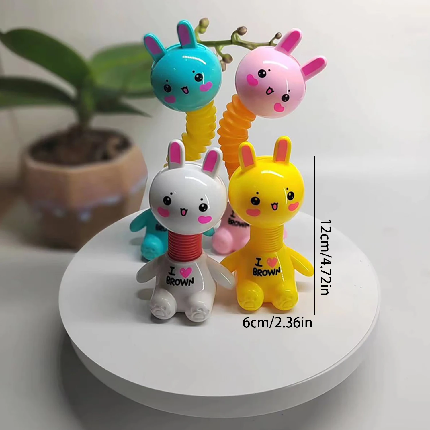 Puzzle Shape and Color Telescopic Tube Little Fire Rabbit, New Unique Stress Relieving Toy, Baby Stretching Grip