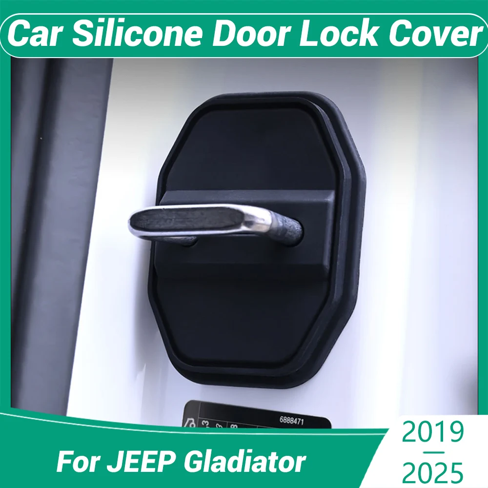 

Для JEEP Gladiator 2019-2025 украшение автомобиля защитная крышка дверного замка украшения аксессуары силиконовая немая амортизирующая подушка