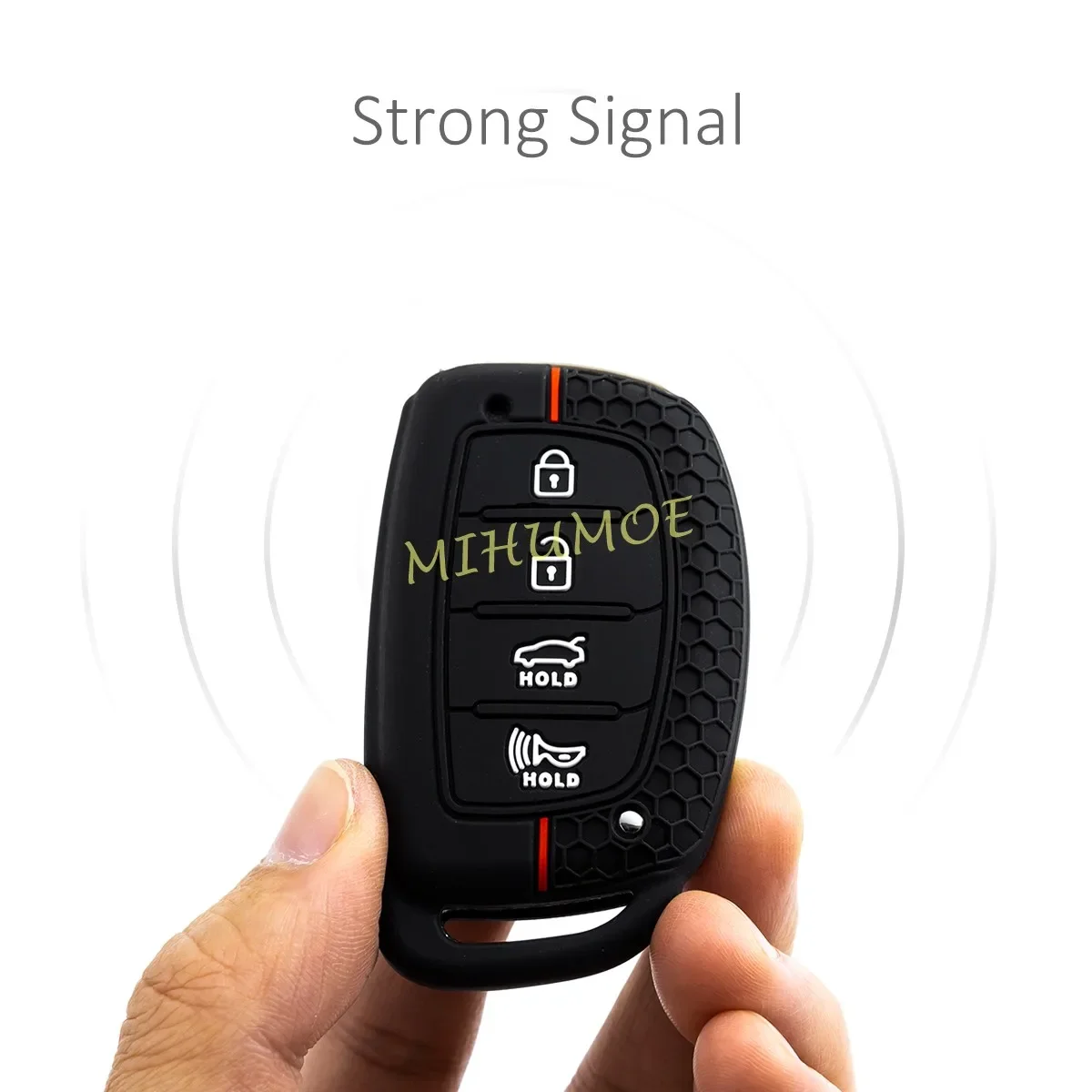 سيليكون مفتاح السيارة فوب غطاء سلسلة حلقة لشركة هيونداي سوناتا توكسون إلنترا أيونيك 2017 2018 2019 4 أزرار المفاتيح اكسسوارات #4