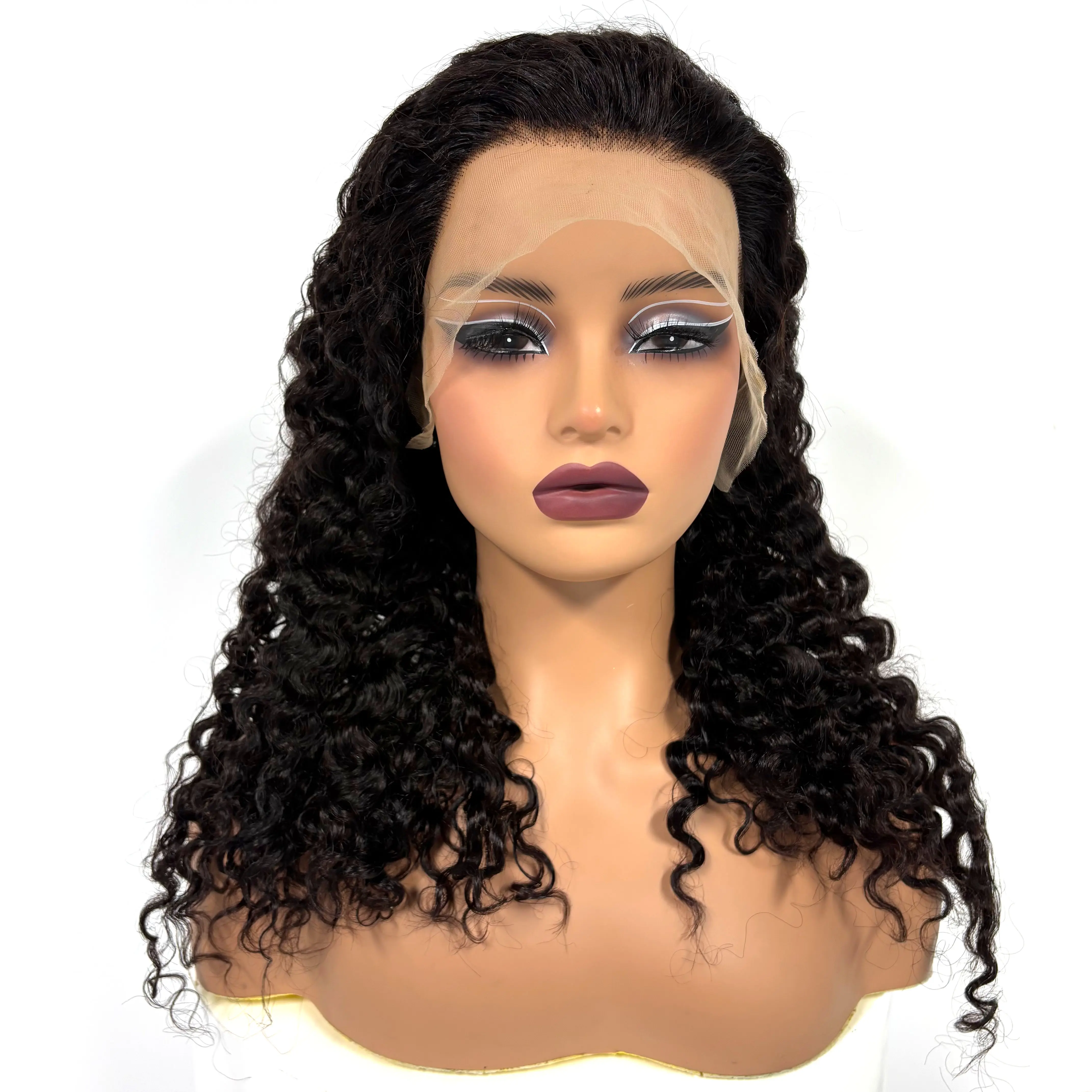 13x4 Burmese Curly Human Hair Wig 22inch 250% Density Lace Frontal Natural Water Wave Remy Hair Wigs For Black Women