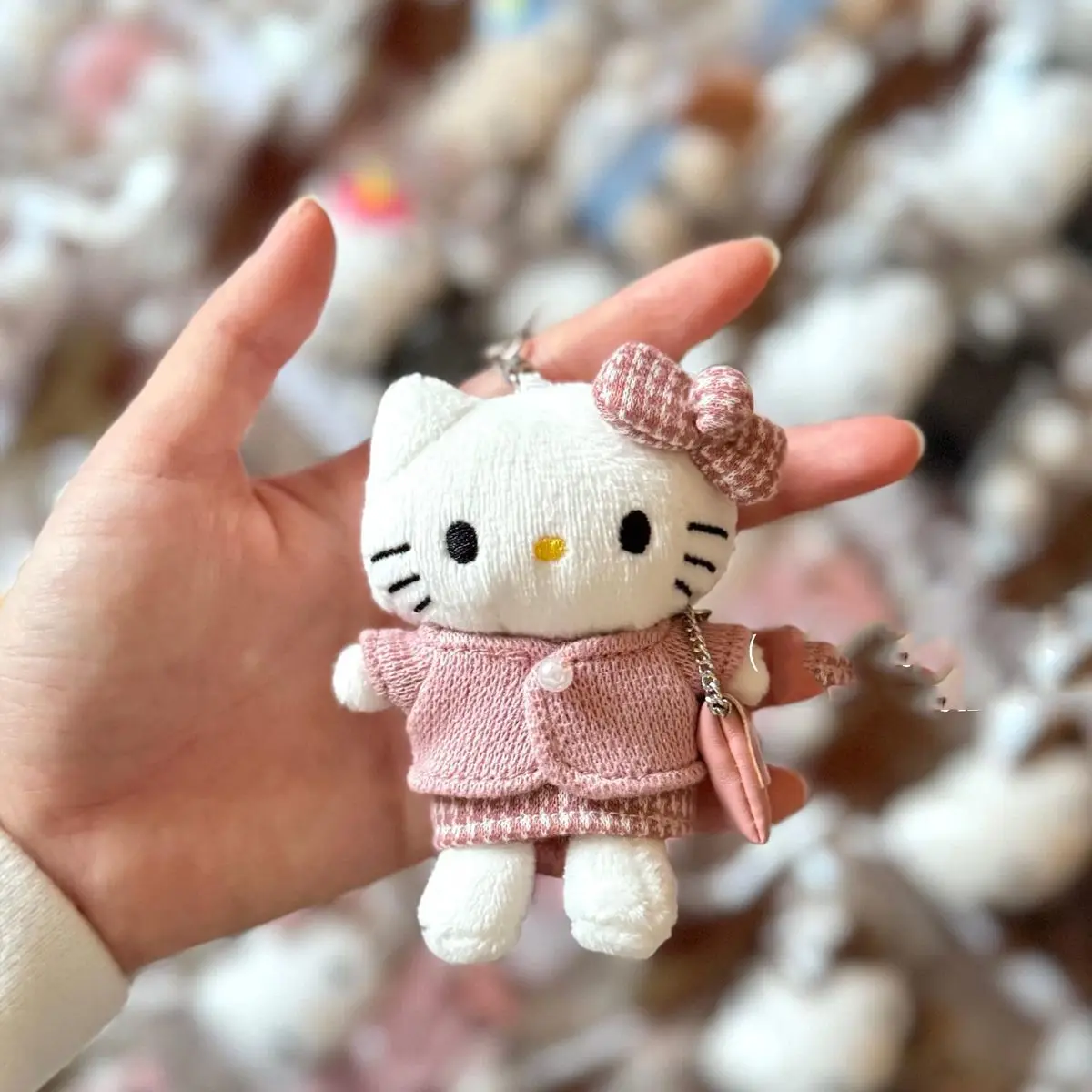 Sanrio Hello Kitty Mini Soft Plush Filling Keychain Backpack Handbag Hanging Ornaments Clothing Decoration Couple Birthday Gift