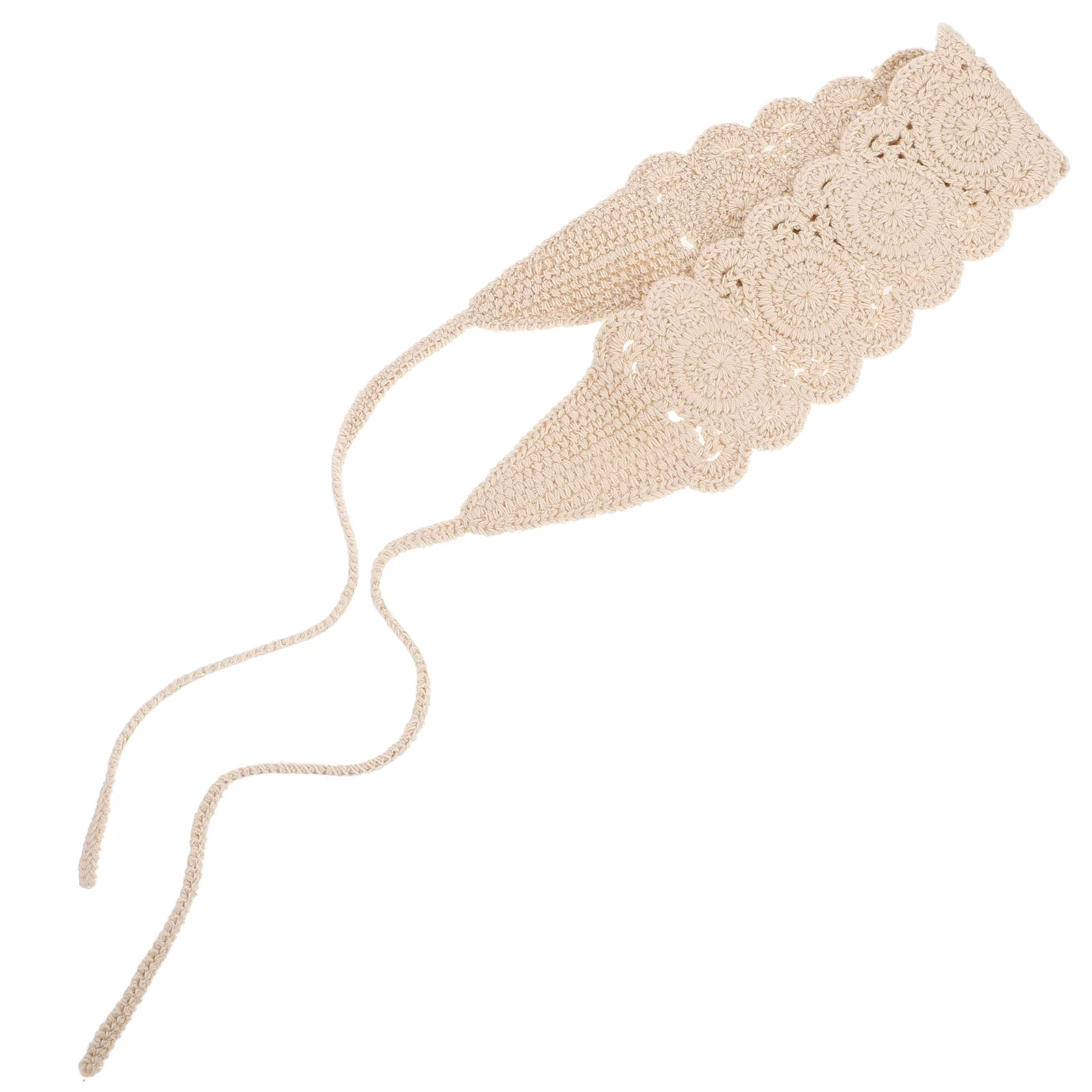 

Wide Brim Headbands Knitted Lace Bandanas Vintage Hair Wraps Scarf Cotton Accessories Crochet Coverings Women