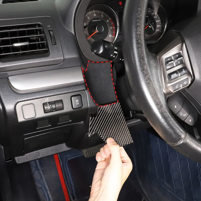 

For Subaru Forester 2013-2018 Soft Carbon Fiber Car Steering Wheel Left Side Panel Cover Trim Stickers Car Accessories