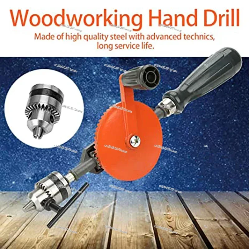 Hand Drill 1/4 3/8 Inch Double Pinions Crank Drill Capacity Manual Drilling Tool for Wood Plastic Acrylic Circuit Board Punching
