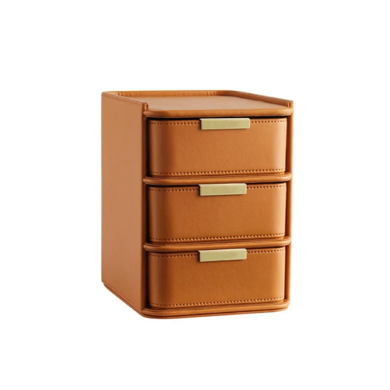 Household entryway, leather drawer-type storage box, cosmetics organizer box, dustproof