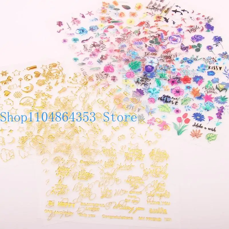 

Crystal Epoxy UV Diy Stickers Accessories Jewelry Flowers Animals English Blessings Alphanumeric Stickers for Gifts