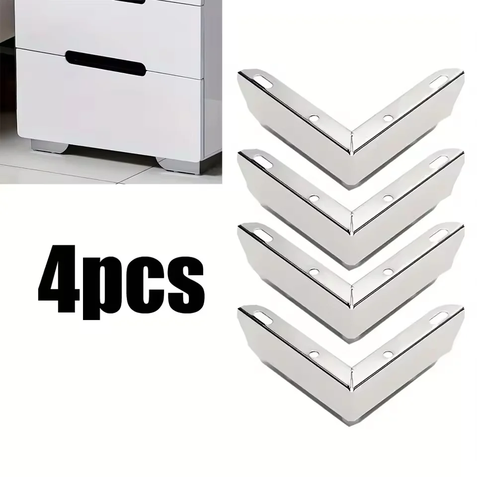 4PCS Simple L-Shaped 2-In-1 Furniture Leg Bedside Table Support Leg For Sofas Beds Tables Hardware Furniture Accessories