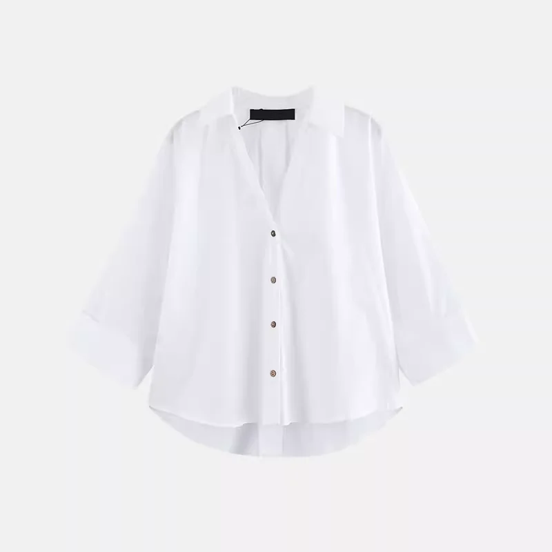 เสื้อผ้าแฟชั่นผู้หญิง Z รุ่นใหม่ ปี 2025 แขนยาวทรงหลวม คอพับ สวมใส่สบาย เหมาะสำหรับใส่ในชีวิตประจำวัน