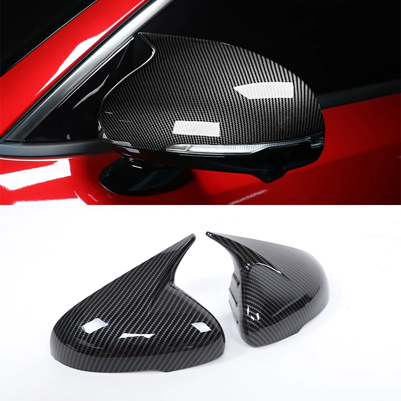 

Для KIA Stinger 2018-2024 автомобильное боковое зеркало заднего вида, крышка крыла, внешнее зеркало заднего вида из АБС-пластика из углеродного волокна