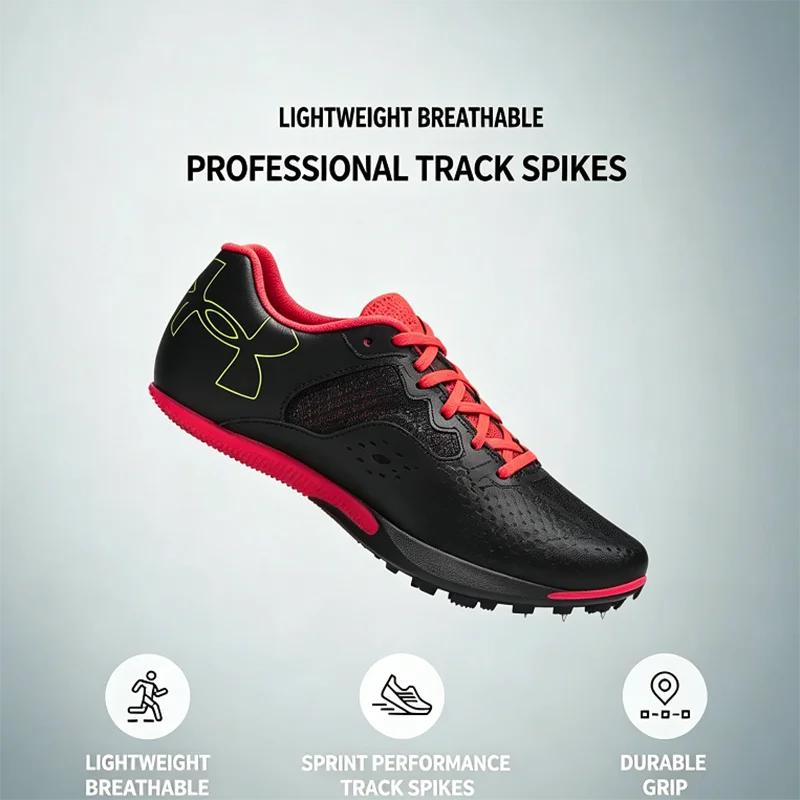Under Armour 3025461-001 Men Track Spikes Lightweight Breathable Sprint Running Shoes For Athletics Training