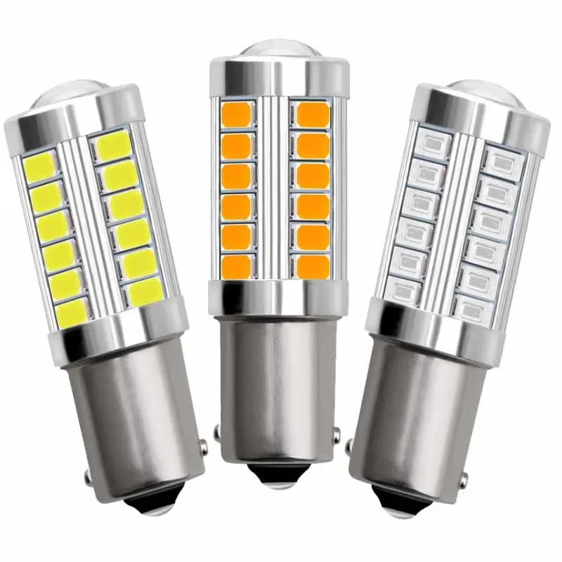 2Pcs Car 12V Highlighter LED Brake Burst Flashing Lights Rear Fog Lights Car Taillight Brake Lights 1156 Auto Accessories