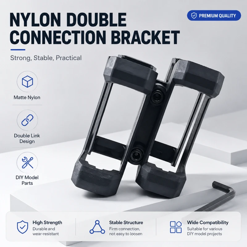 Hollow Design Lightweight Black Nylon Double Connection Stand DIY Hobby Model Sturdy Fixing Accessory Kits