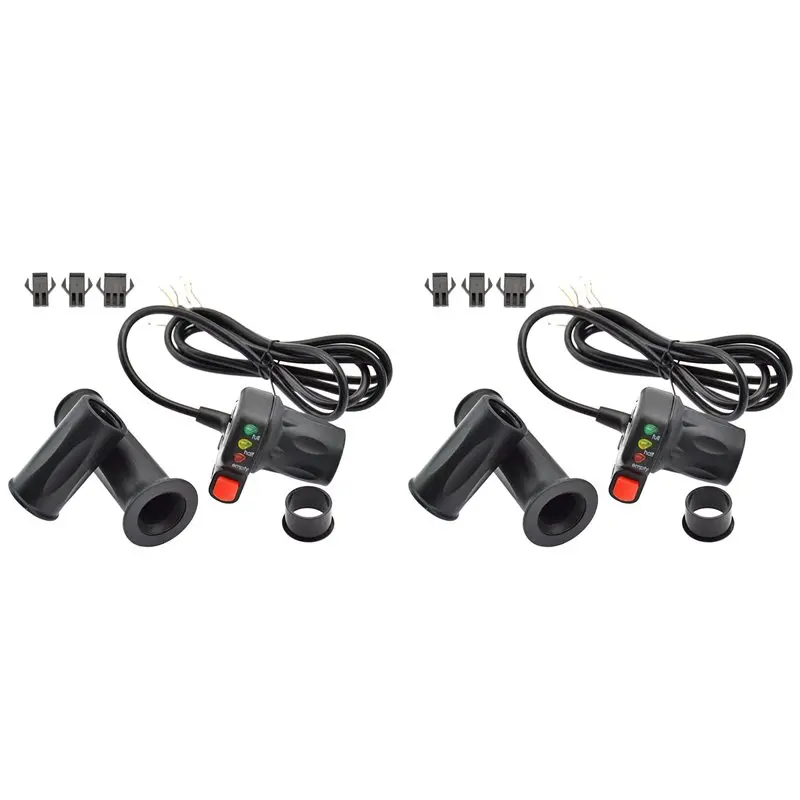 2X Electric Bike Throttle Accelerator For Electric Bicycle/E-Bike/Mountain Bike Throttle Speed Control Handle,48V