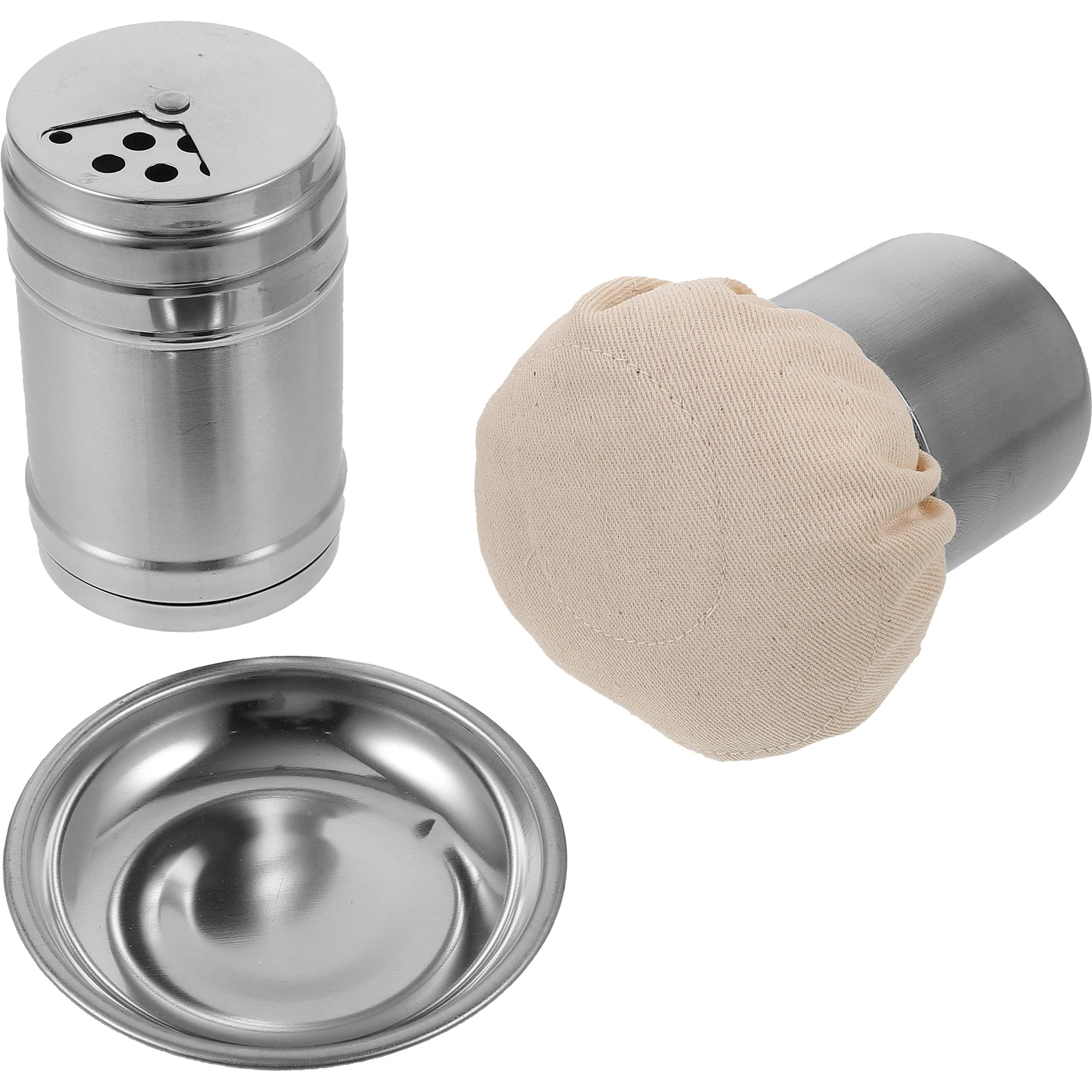 

1Set Oil Brush Seasoning Jar Set Stainless Steel Pancake Making Tools Practical Easy Clean Wear-Resistant