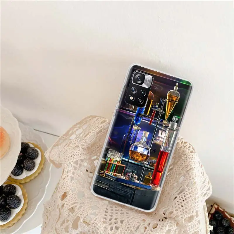 Science Chemistry Biology Laboratory Phone Case For Xiaomi Redmi Note 11 12 Pro Plus 12S 11S 11T 11E 10S 10 9 9S 9T 4G 5G 8 8T 7