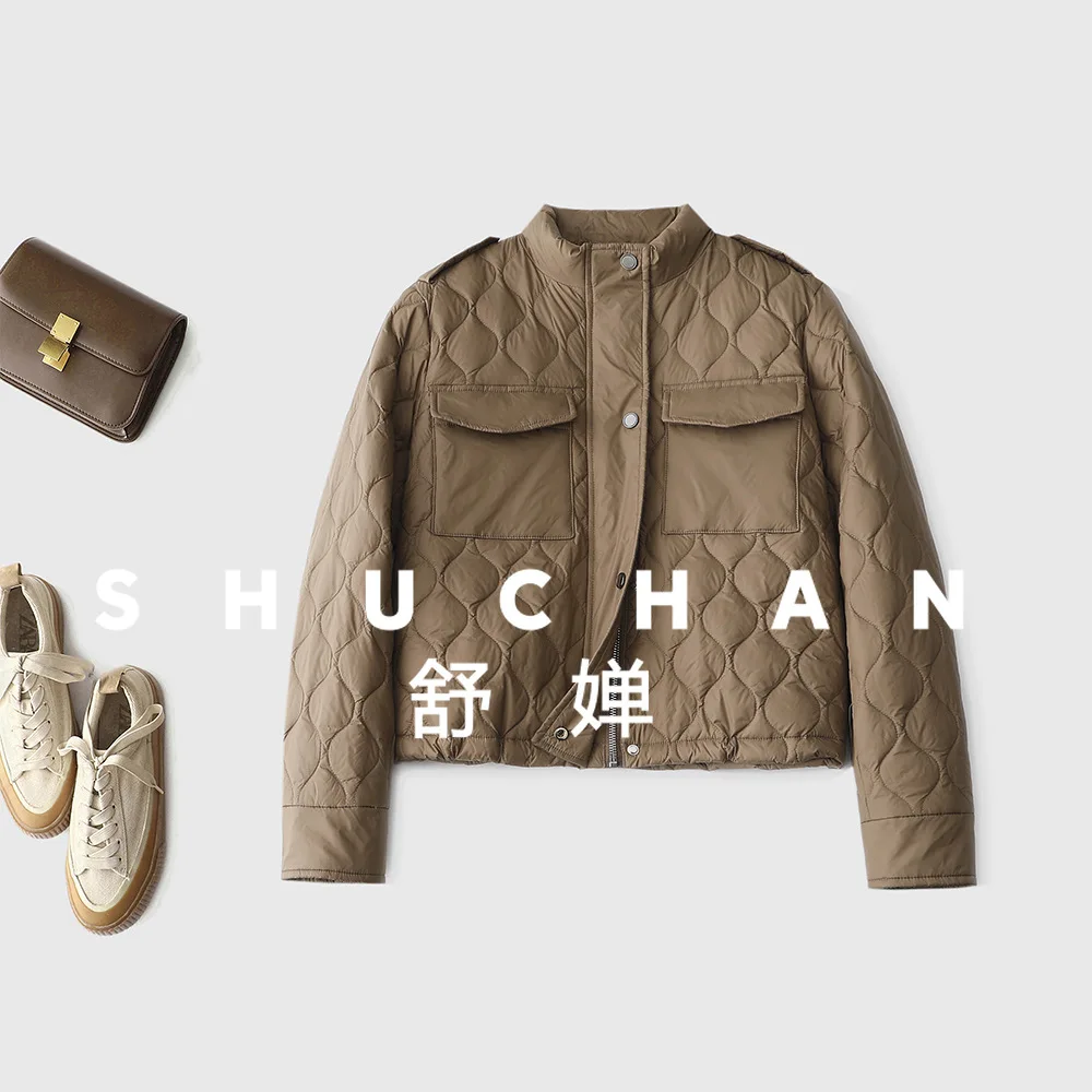 جديد 90 الأبيض بطة أسفل سترة خفيفة الأزياء الوقوف طوق القرع شبكة مكافحة الحفر أسفل سترة صغيرة أسفل النساء