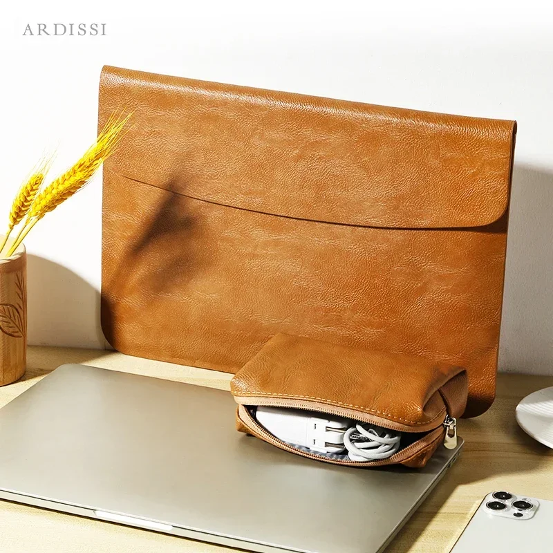 Sleeve Case for MacBook Air M2 M1 13 6 3 Pro 14 2 Inch Mac Book Cover Bag Slim Pouch Thin Briefcase Leather Protective