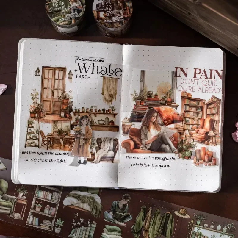 1 Rolle 2M PET-Klebeband Life Corner Scenography Material Handbuch Kreisklebstoffe Runde Aufkleber Bänder Scrapbook 60mm*2m