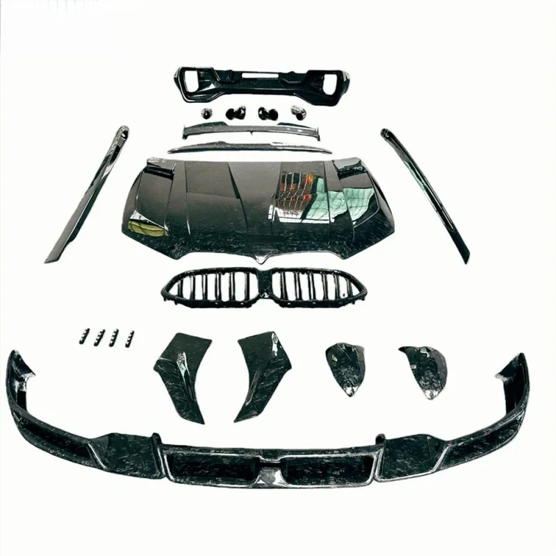 High Quality Forged Carbon Fiber LD Style Body Kit Front Lip Rear Spoiler Side Skirt Grille For X G0