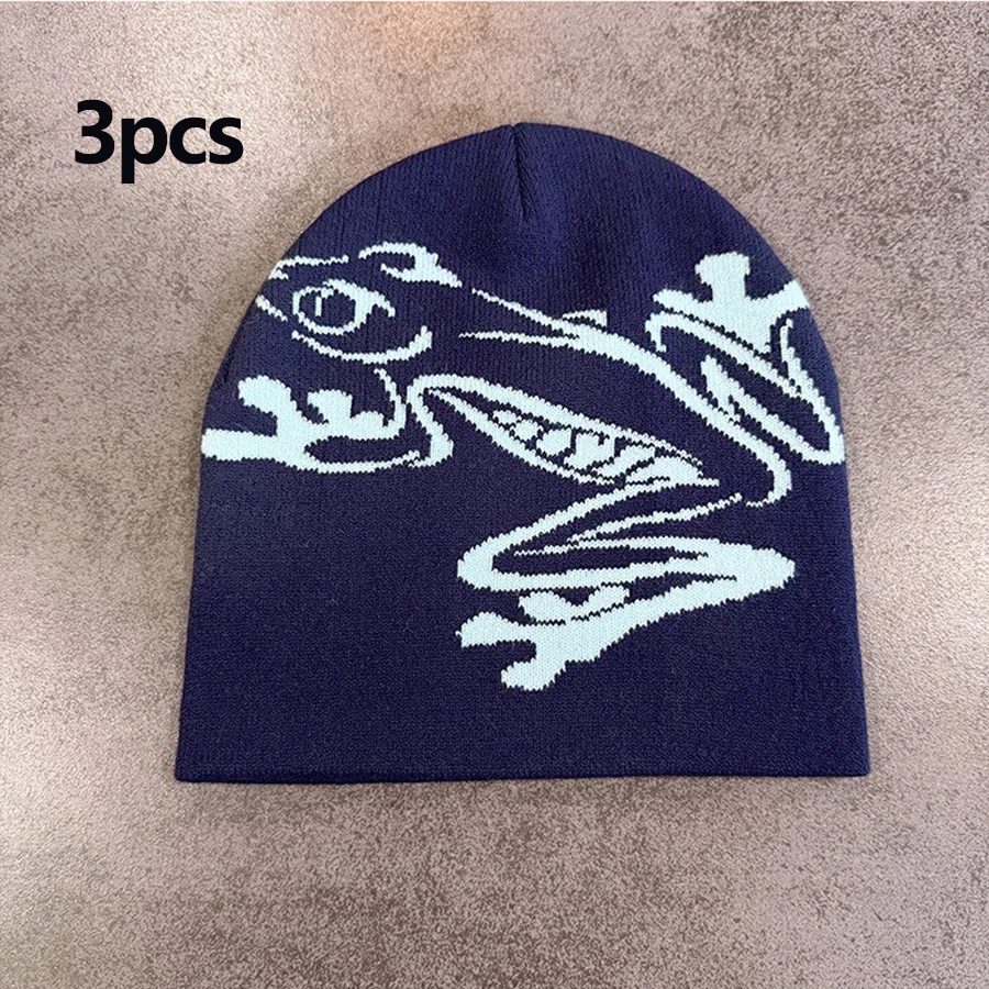 Tree Frog Pattern Beanie Knitted Cap for Men & Women, Outdoor Sports Warm Ski Hat, image 8